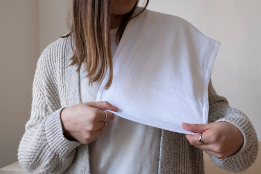 SHOULDER BIB - WHITE ORGANIC COTTON